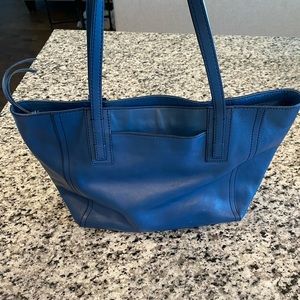 Fossil Blue Leather Tote